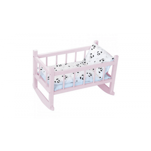 Drveni ružičasti krevet za lutke