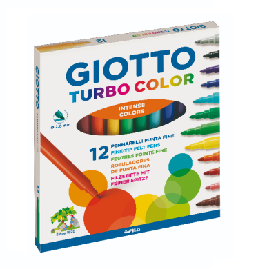 Flomasteri tanki Giotto Turbo Color pak. 12 kom.